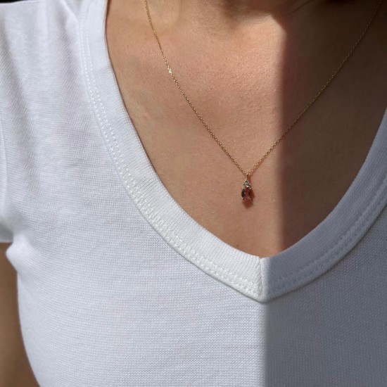 Minimal Zultanit Taşlı Kolye